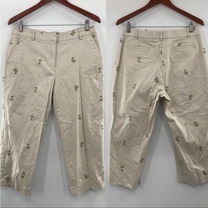 Briggs New York Palm Tree Embroidery Print Crop pants size 10